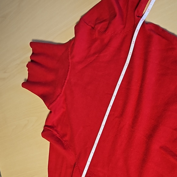 Red Knit Turtleneck Shirt Long Sleeve, size XS - Picture 10 of 13